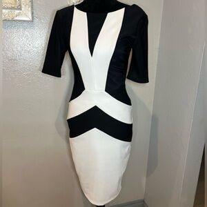 Elegant Black and White Dress